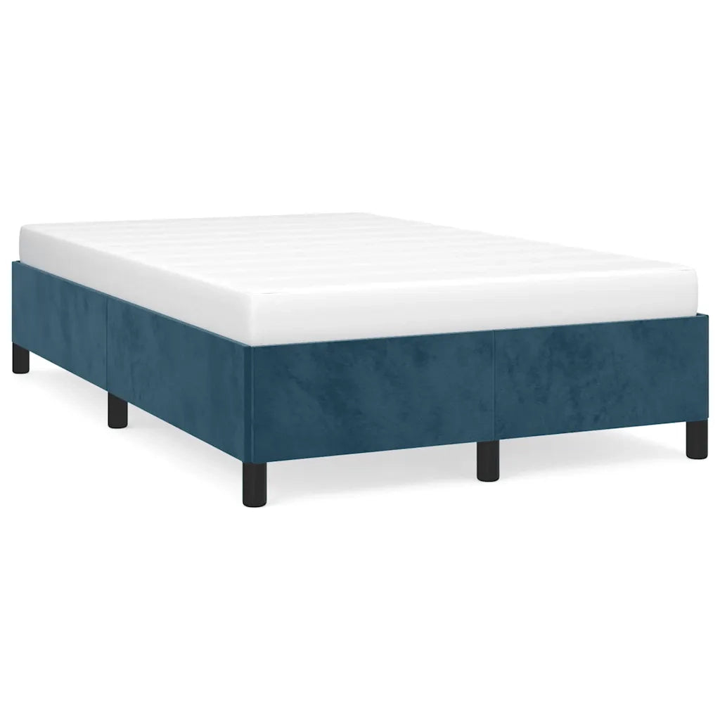 Letto matrimoniale | Letto per adulti | Giroletto senza Materasso Blu Scuro 120x200 cm in Velluto