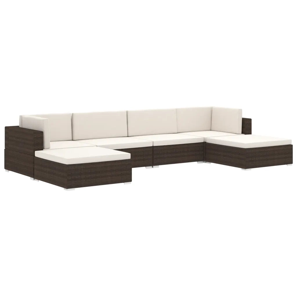 Poggiapiedi Modulare 1 pz con Cuscino in Polyrattan Nero cod mxl 59023