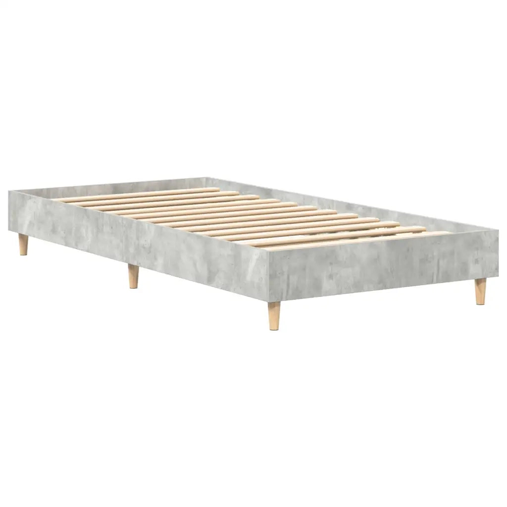 Letto singolo | Letto per adulti | Giroletto senza Materasso Grigio Cemento 75x190 cm Truciolato