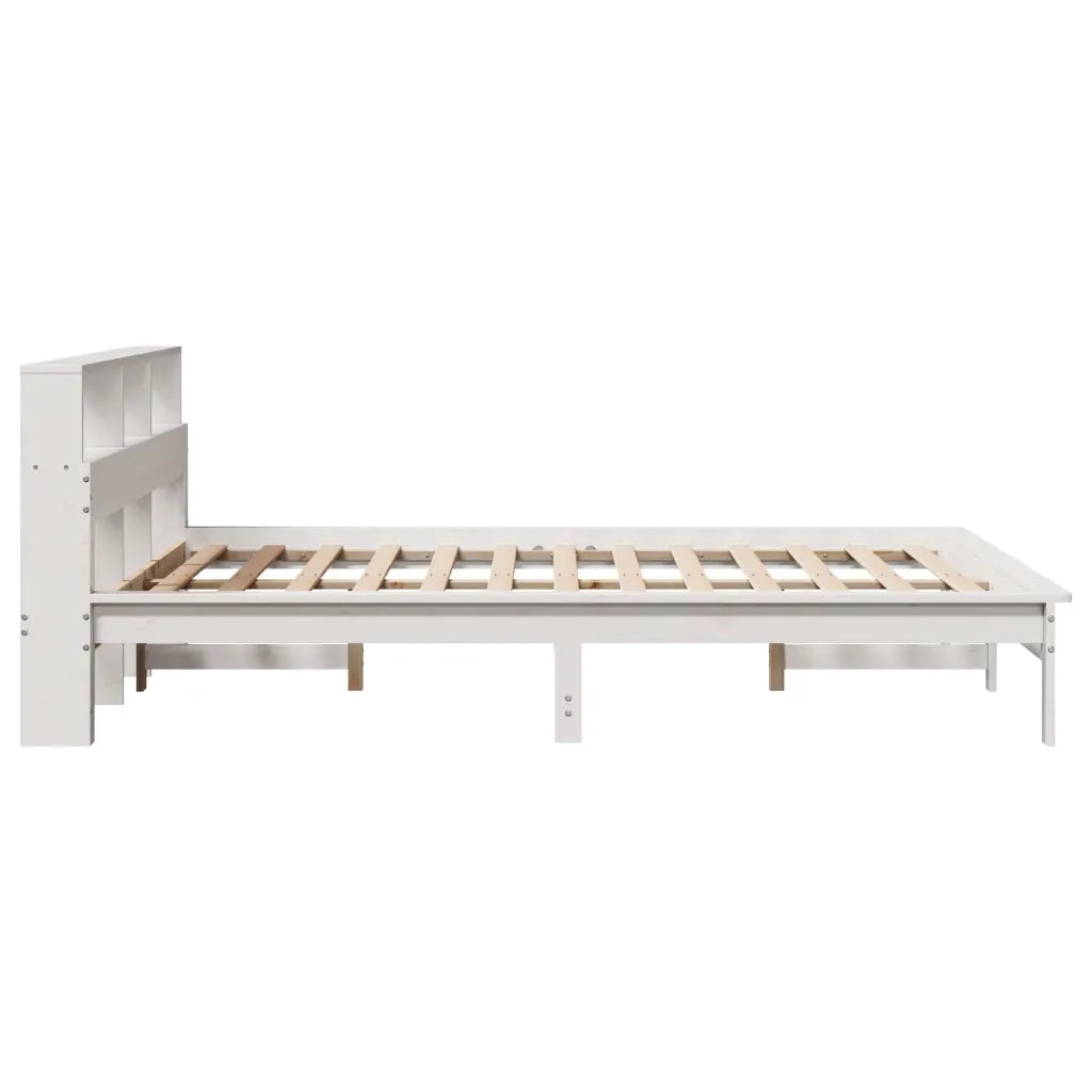Letto senza Materasso-Struttura Letto Bianco 140x190 cm Legno Massello di Pino 917776