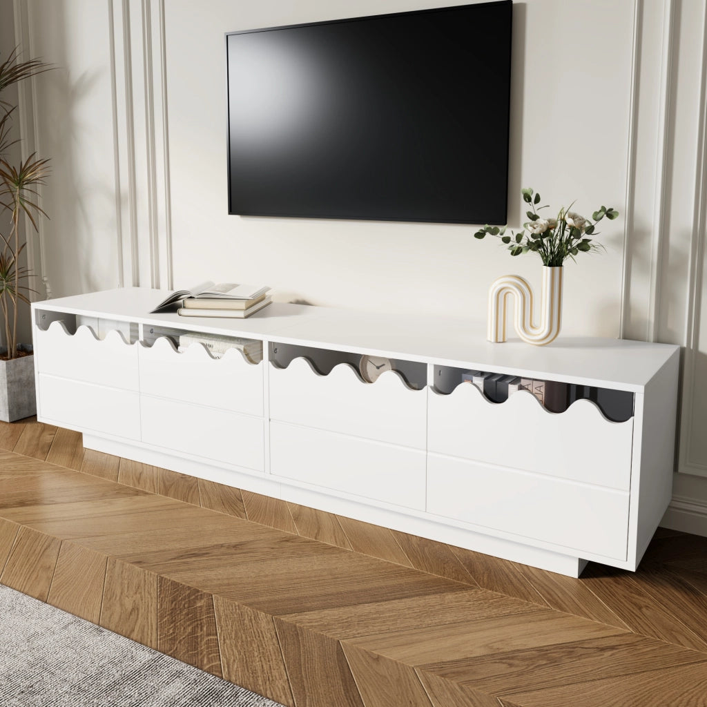 Cassettiera TV bianca in MDF e truciolare lunghezza 170 cm