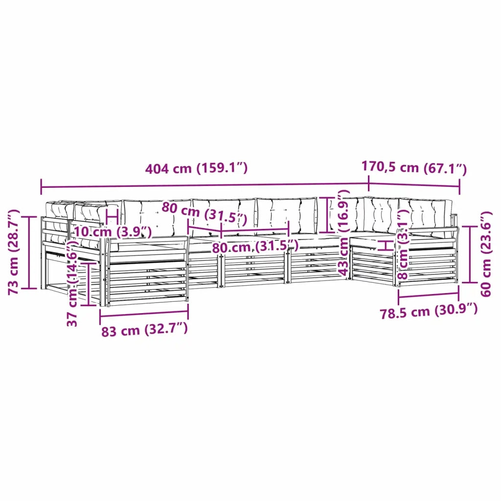 Set di divani da esterno 7 pcs Bianco e Antracite 3391087