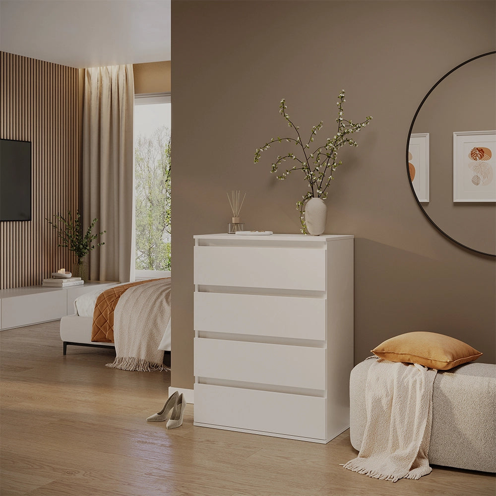 Vicco Cassettiera Bianco 74 x 99.6 cm con 4 cassetti