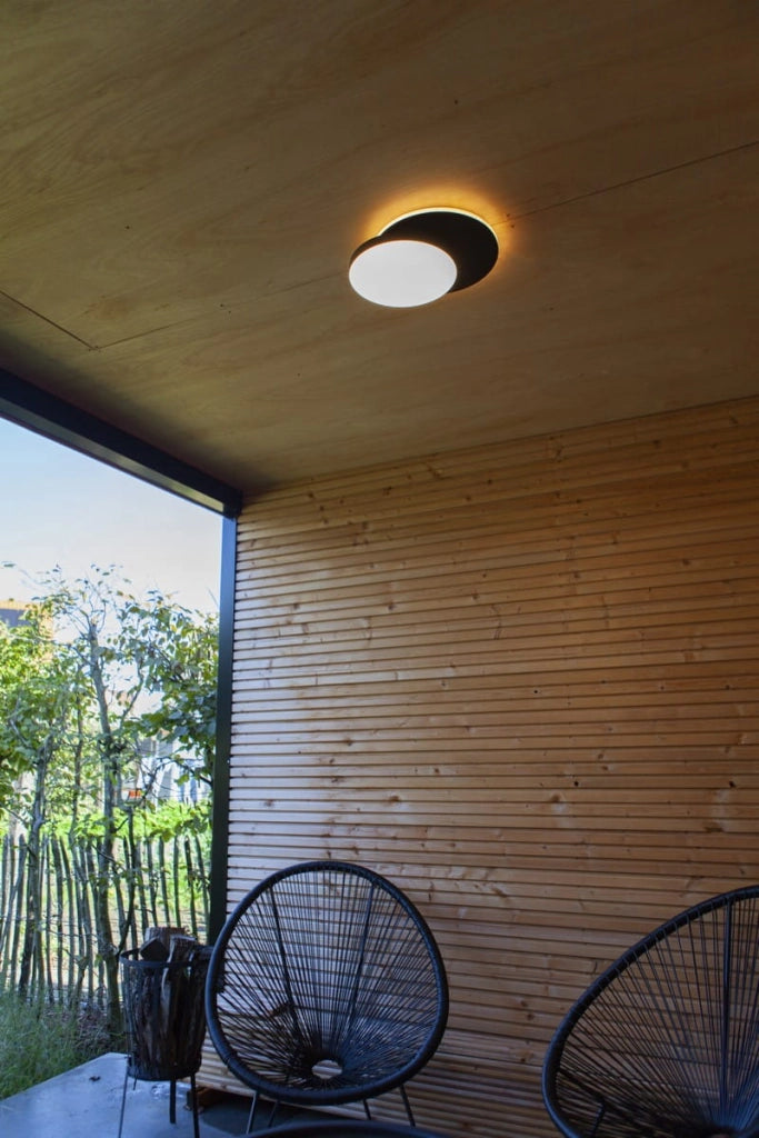 Plafoniera LED esterna Lutec Goleta nera 24,3W IP44