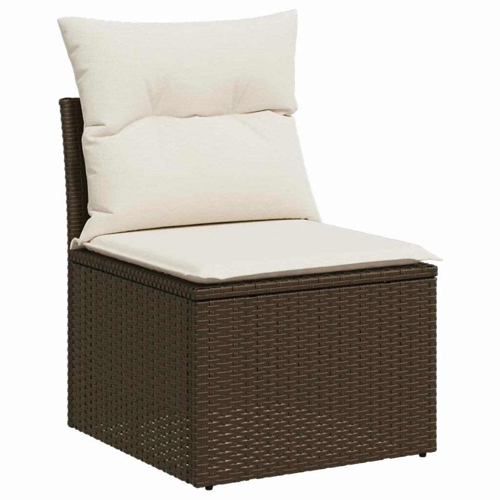 Set di divani 6 pz Marrone e Bianco Crema 3447508