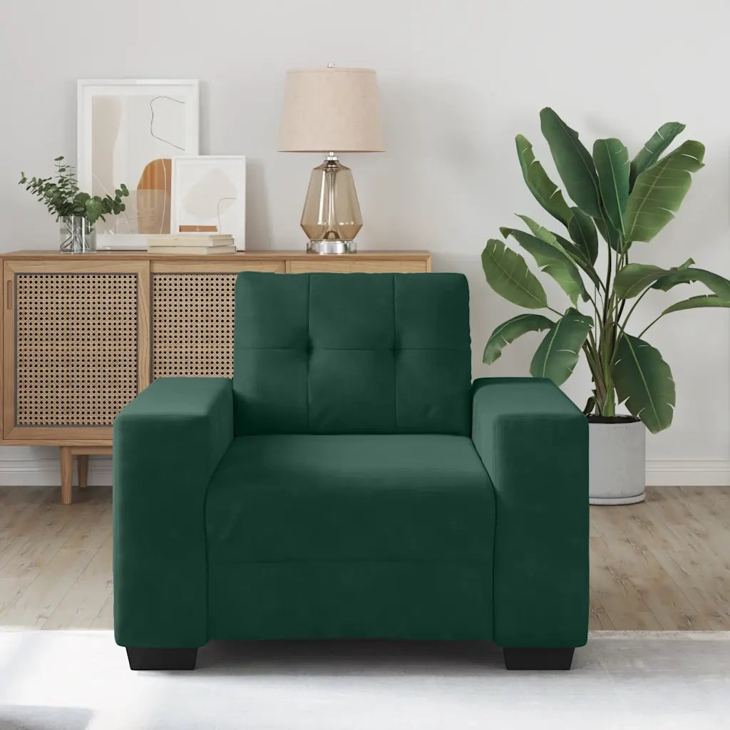 Divano Sedia Verde Scuro 100x78x80 cm Velluto 4105100