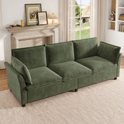 Divano modulare 3 posti in chenille 220 cm; verde