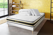 Pacchetto letto completo - Materasso 200x200cm + Box spring con doghe (kit) + 2 cuscini + Piumone - Flexy