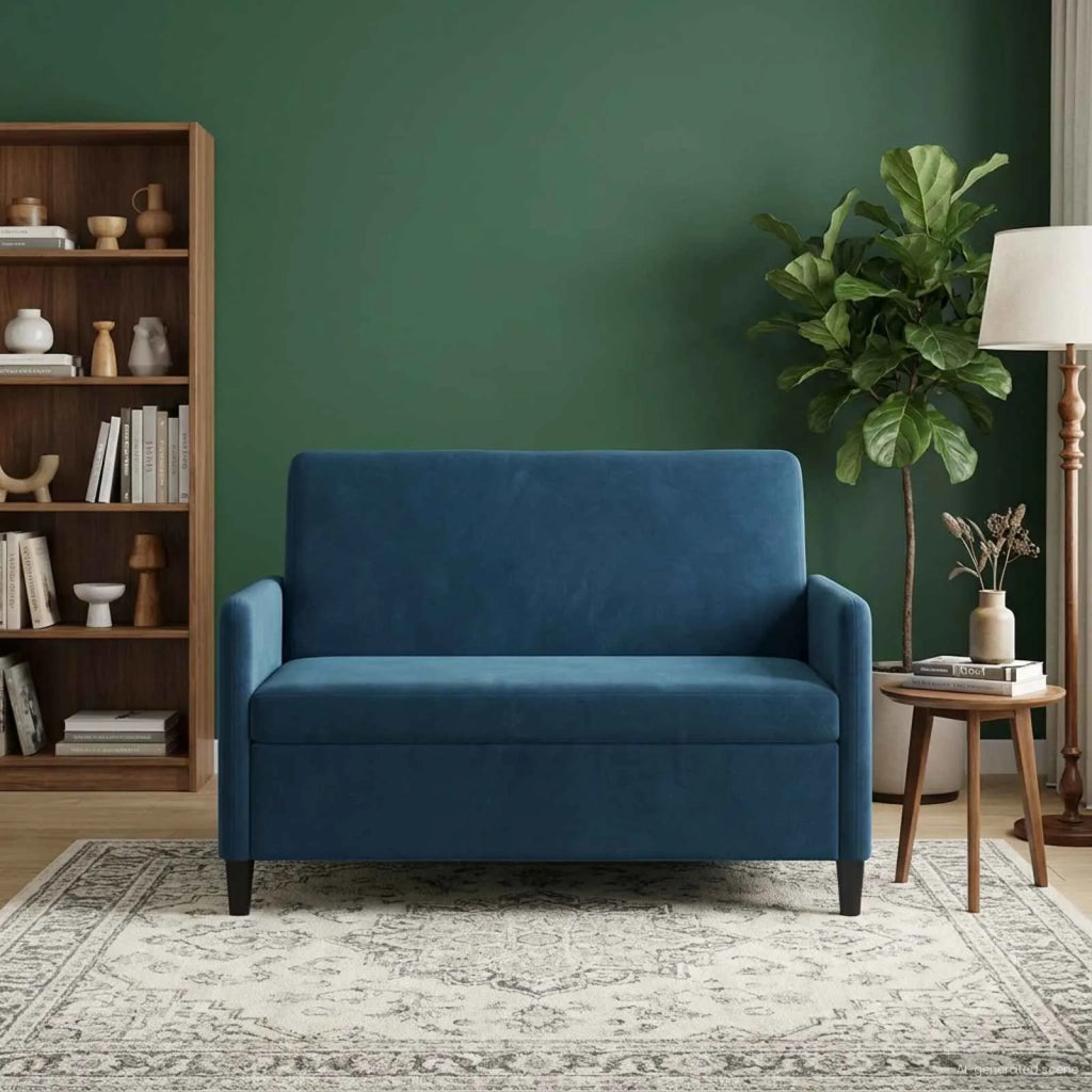 Divano con Storage Blu 122 x 78 x 87 cm Poliestere 42036914