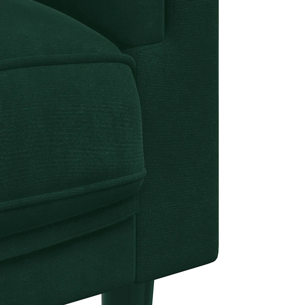 Divano a 2 Posti con Cuscini-Sofa 2 Posti con Cuscini Verde Scuro in Velluto