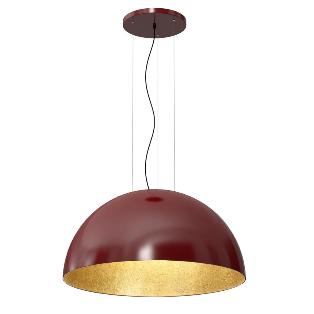 Lampada a sospensione Compo Ø80 bordeaux interno oro E27