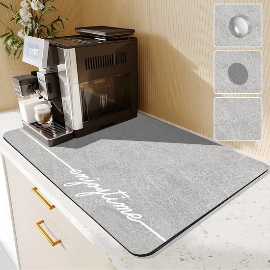 Mat di Asciugatura 60 x 40 cm - Mat di Assorbimento - Pieghevole con Sostegno in Gomma - Mat per Caffè - Nasconde Macchie - Materiale Duraturo