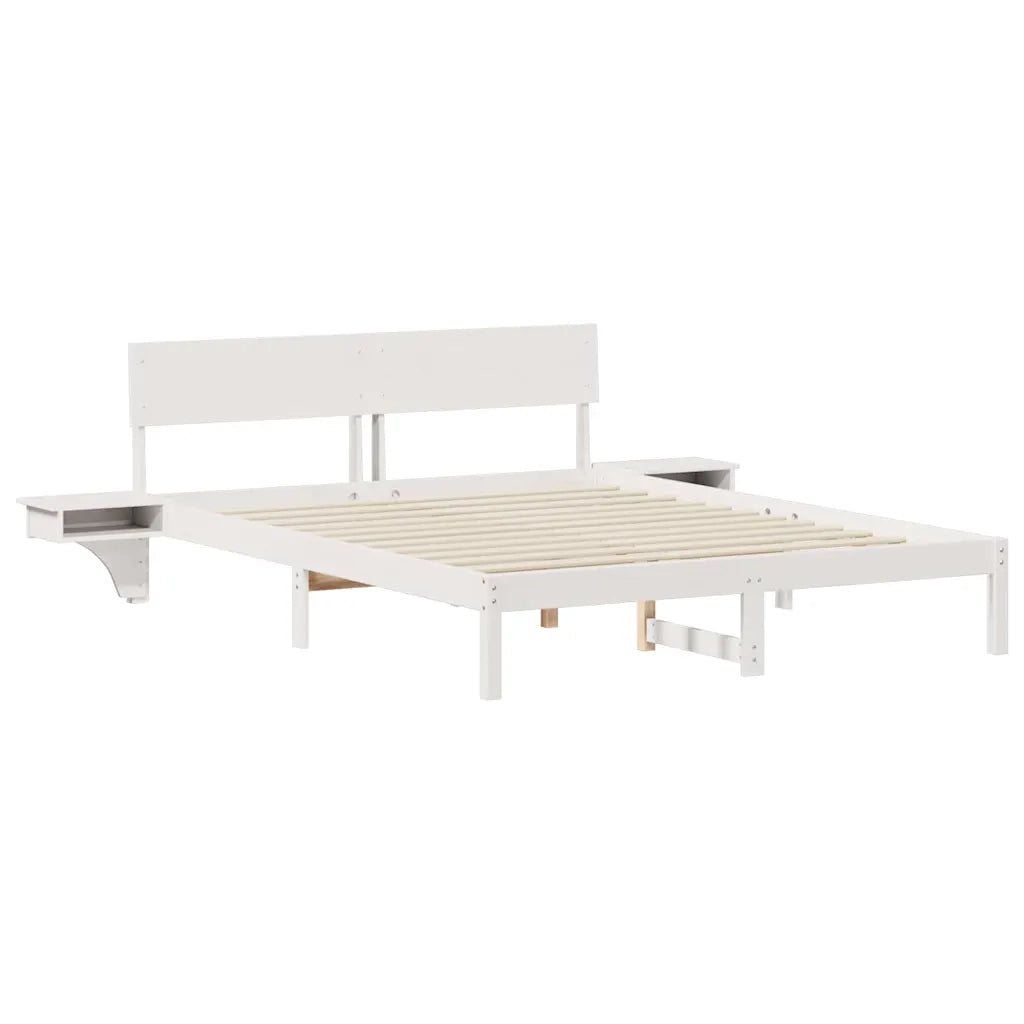 Struttura del letto Bianco 160 x 200 cm Pino massello 873440