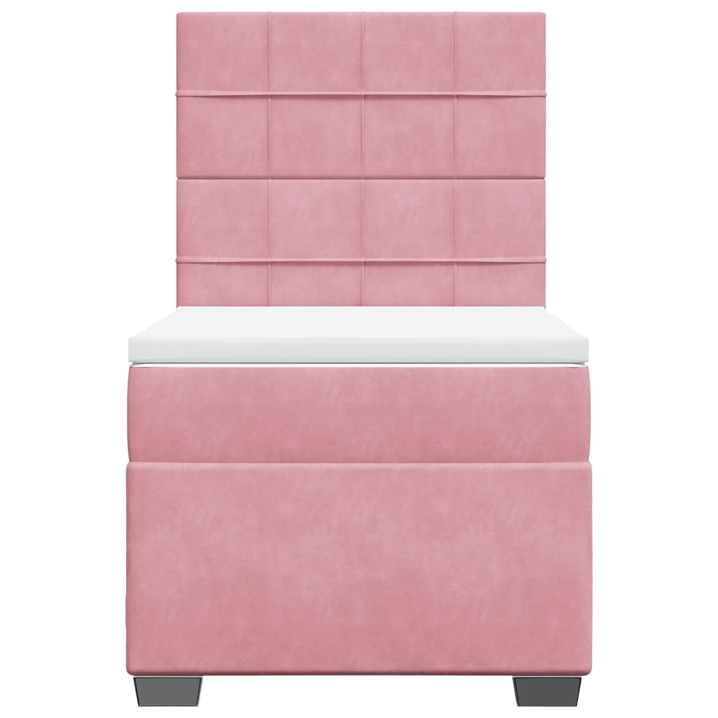 Giroletto a Molle con Materasso Rosa 100x200 cm in Velluto