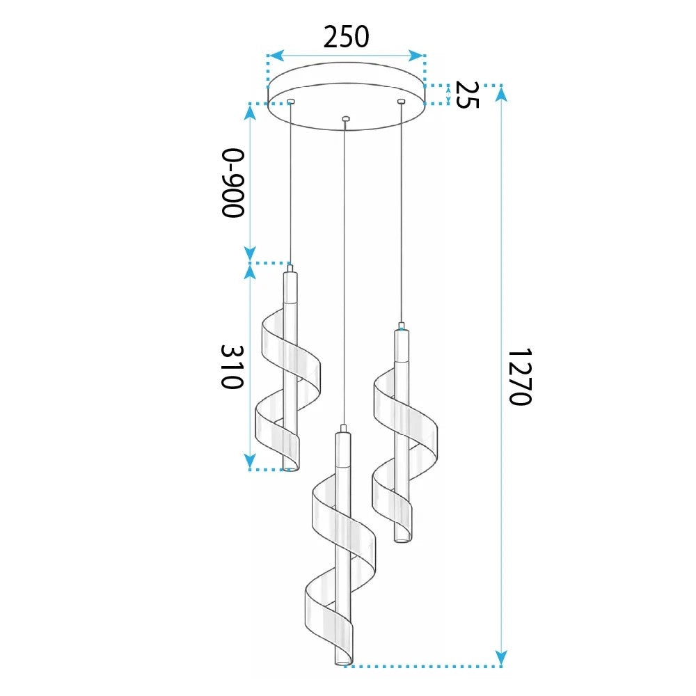 Lampada Led A Sospensione Da Soffitto G178-3cp Gold