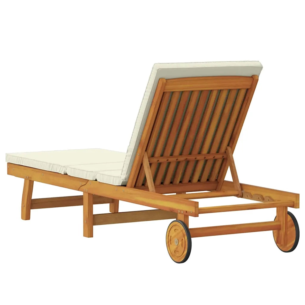Lettino da sole Marrone e Crema 199 x 63 x 85 cm 4105535