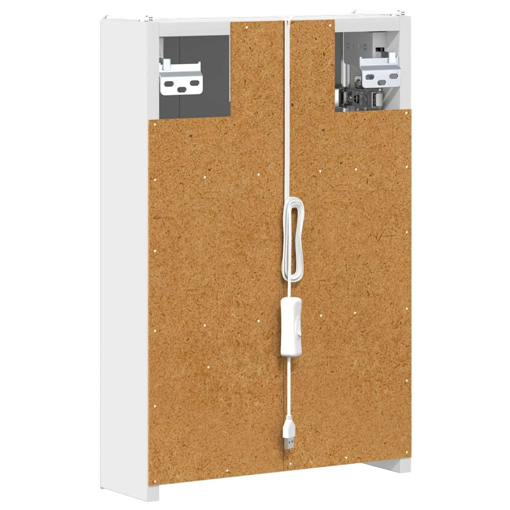 Mobiletto per specchio da bagno Bianco 33 x 11,5 x 50 cm 889215
