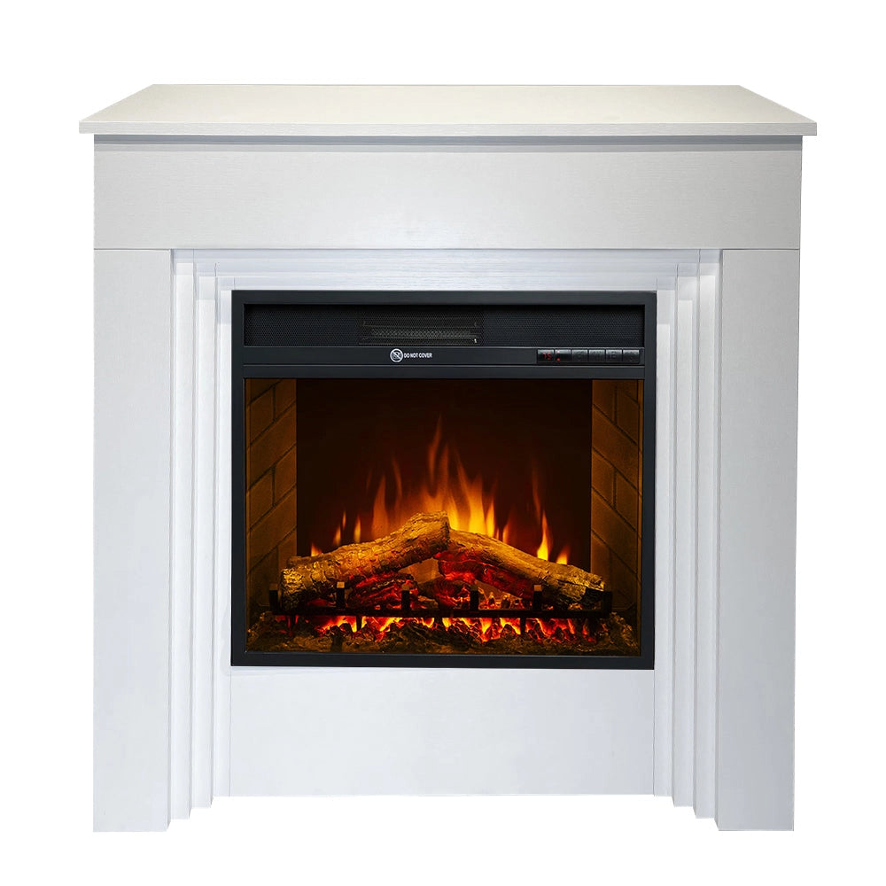 Camino Elettrico da Terra 96x35x96 cm Bellini in Legno Bianco