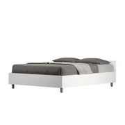 BS COM Letto matrimoniale francese contenitore 140x190 bianco frassino