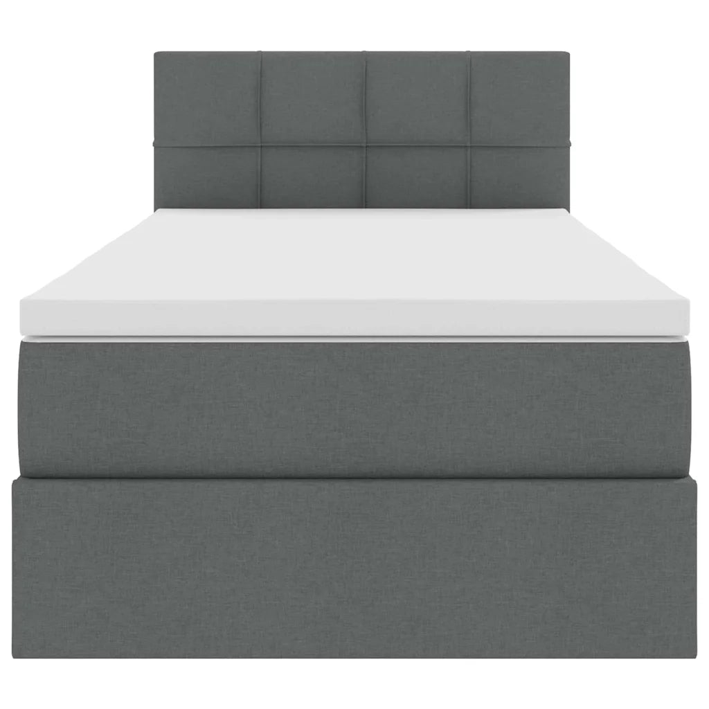 Letto con contenitore e materasso Grigio scuro 90 x 190 cm 3370477