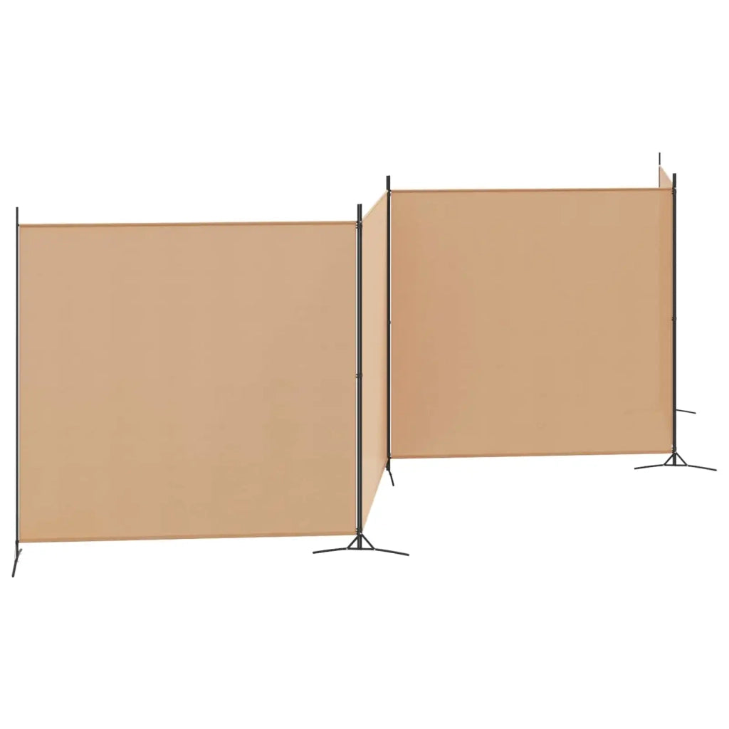 Paravento a 4 Pannelli Beige 698 x 180 cm Tessuto 42039233
