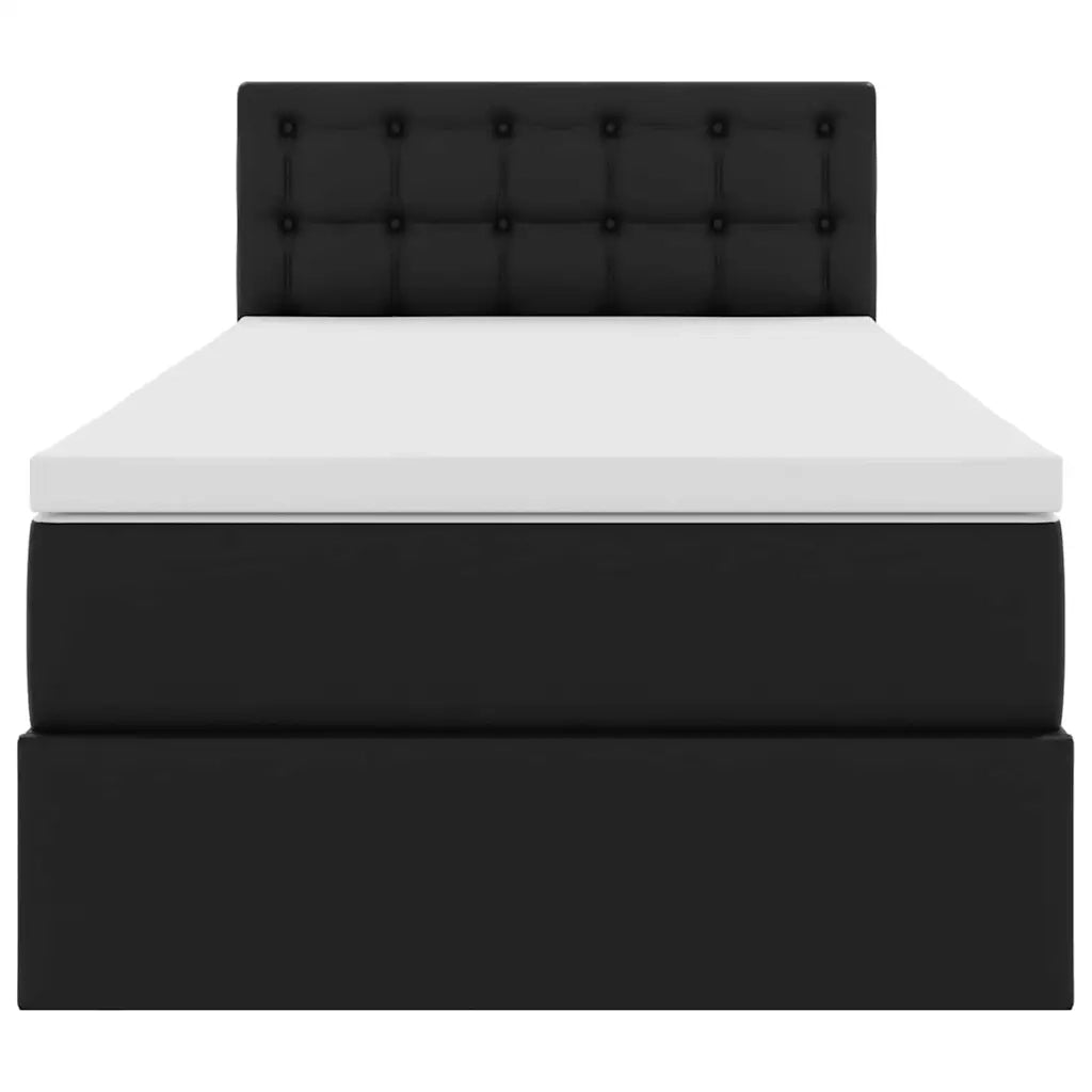 Letto con contenitore e materasso Nero 100 x 200 cm
