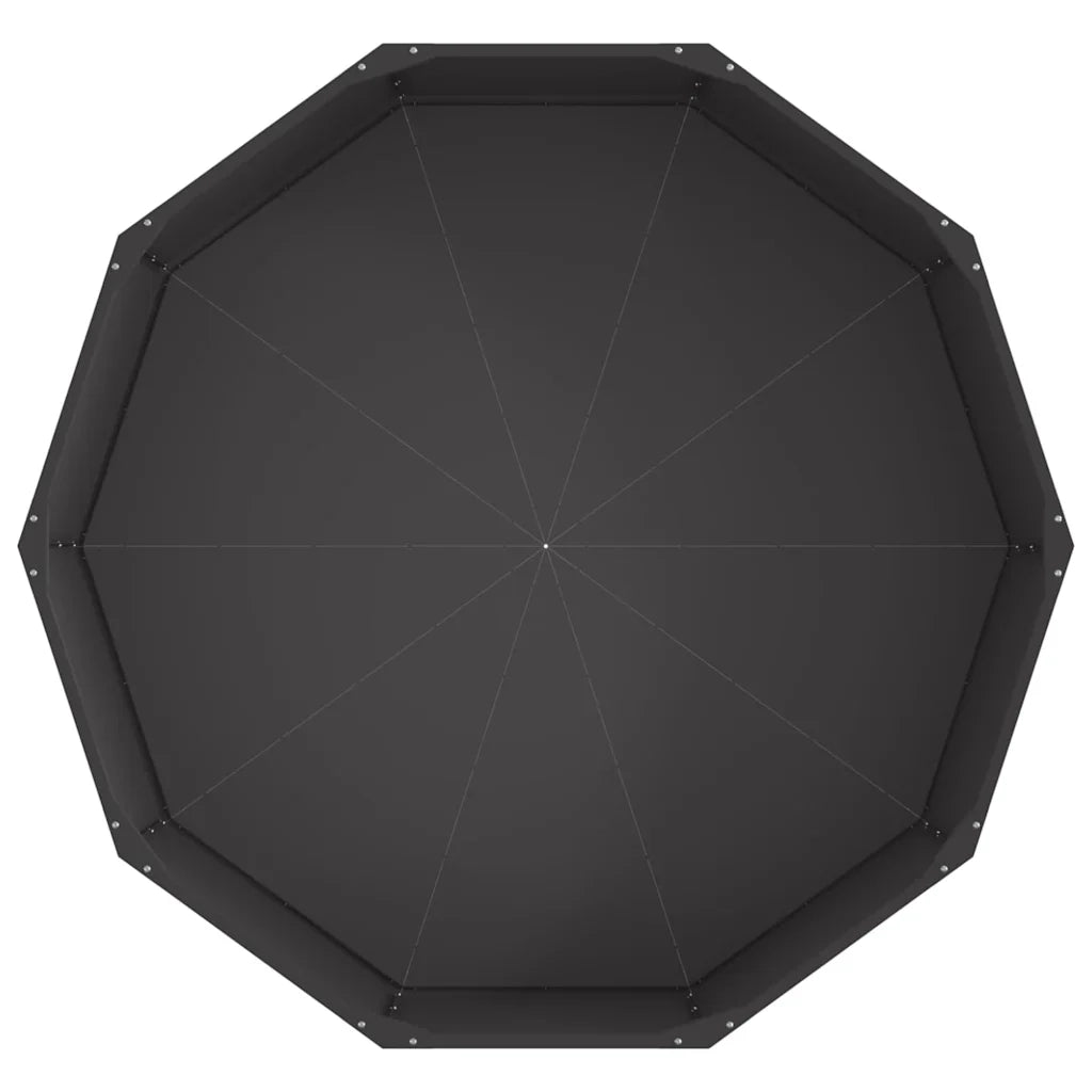 Fioriera rotonda moderna per esterni 120 x 120 x 35 cm facile da montare design elegante in acciaio nero 02_0052964
