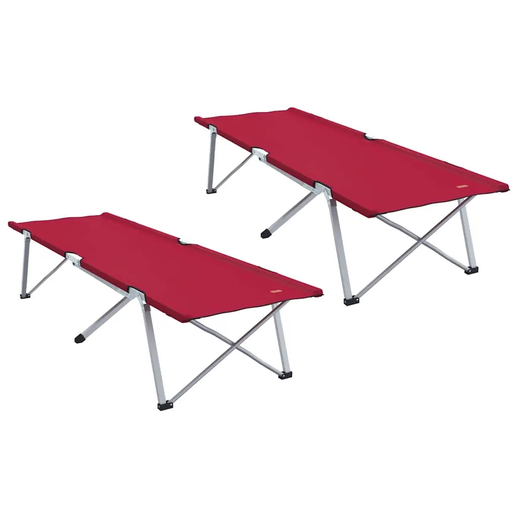 Letto da campeggio pieghevole 2 pcs Rosso 194 x 62,5 x 42,5 cm 42003124
