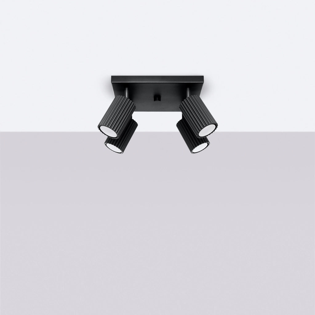 Lampada da soffitto KARBON 4 nero