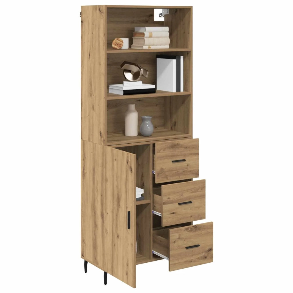 Credenza con Cassetto-Buffet-Armadio da cucina Rovere artigianale 69,5 x 34 x 180 cm 619849