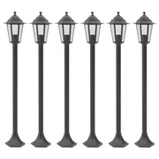 Lampioni da Giardino 6pz E27 110 cm Alluminio Bronzo