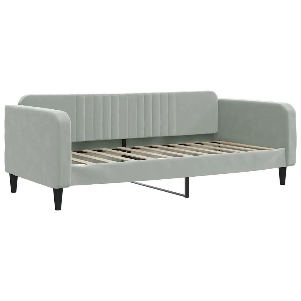 Divano letto | Sof¨¤ letto | Letto singolo Estraibile Cassetti Grigio Chiaro 100x190 Velluto