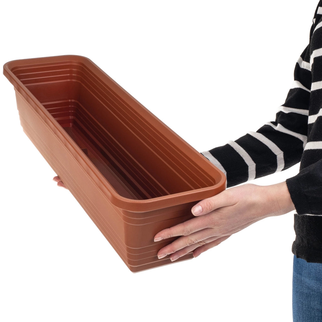 Vaso da fiori per balcone KADAX, 60 cm, rosso mattone.