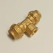 Raccordo f 32x1x32 tee t di giunzione in ottone con tenuta o-ring ed ogiva in ottone