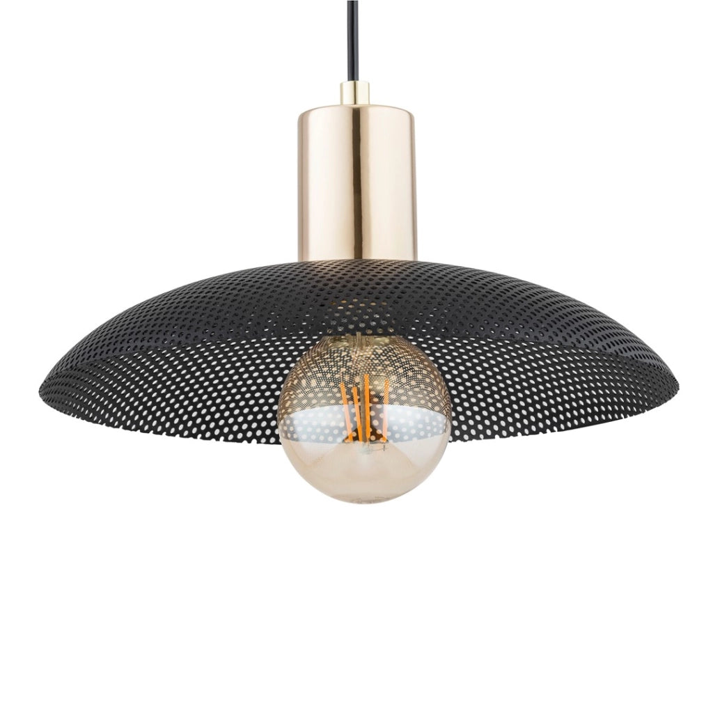 Lampada a sospensione nera oro in metallo Spirit E27 Emibig