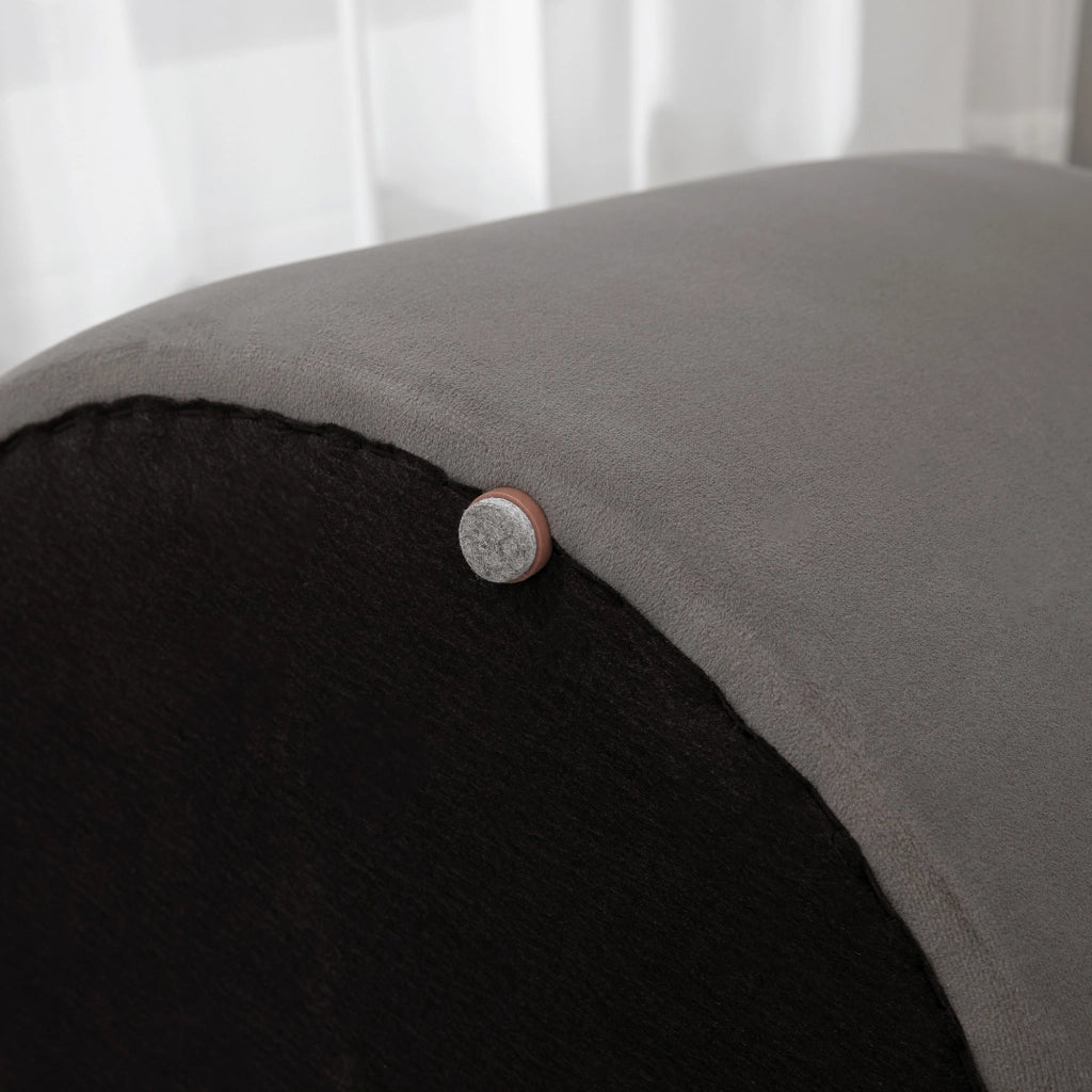 Pouf Contenitore in Velluto ¨C zephmum ¨C Grigio, ?44x47.5cm