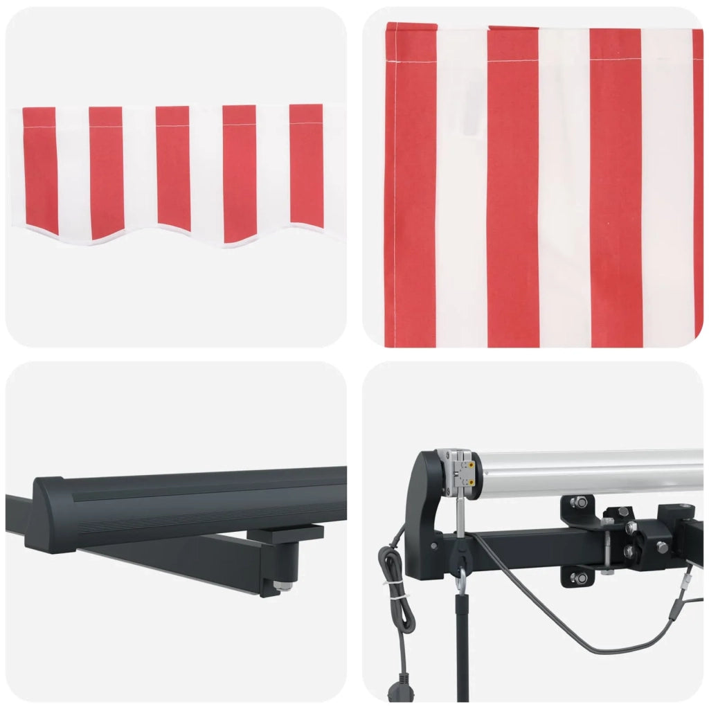 Tessuto per Tenda con Rosso e Bianco 600 × 300 cm Poliestere 3331612