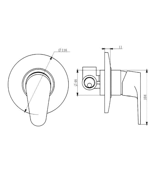 Miscelatore doccia incasso completo moderno