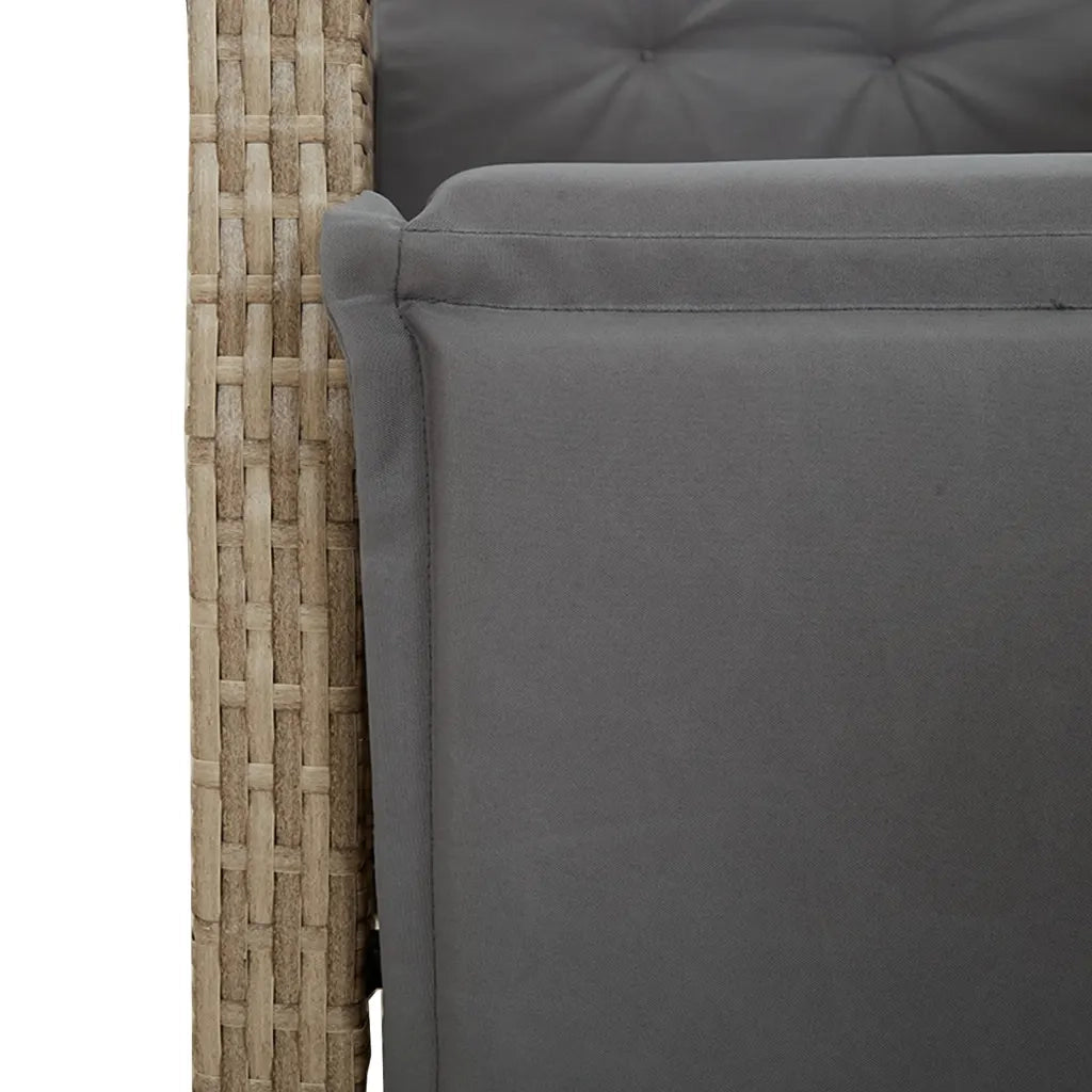 Set Pranzo da Giardino 7 pz con Cuscini Beige Misto Polyrattan 3212928
