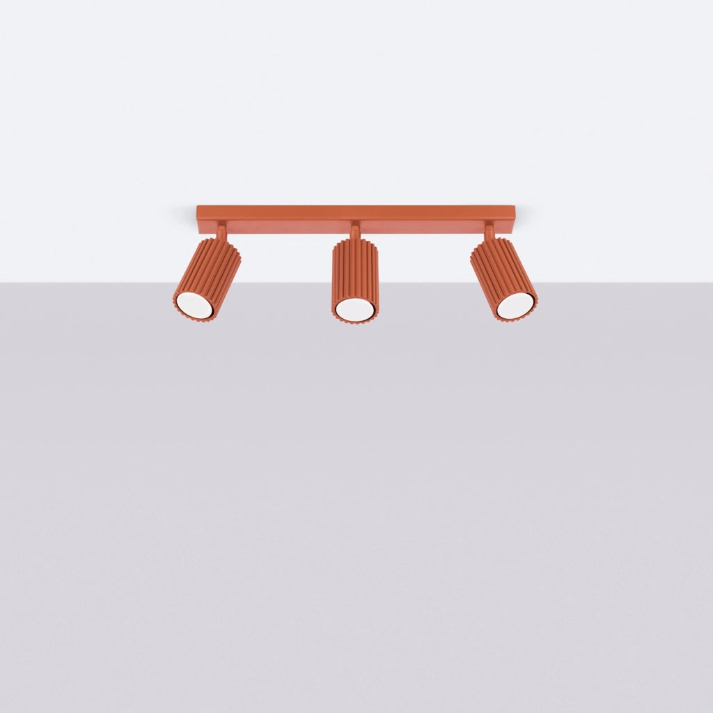 Lampada da soffitto KARBON 3L rosso ocra