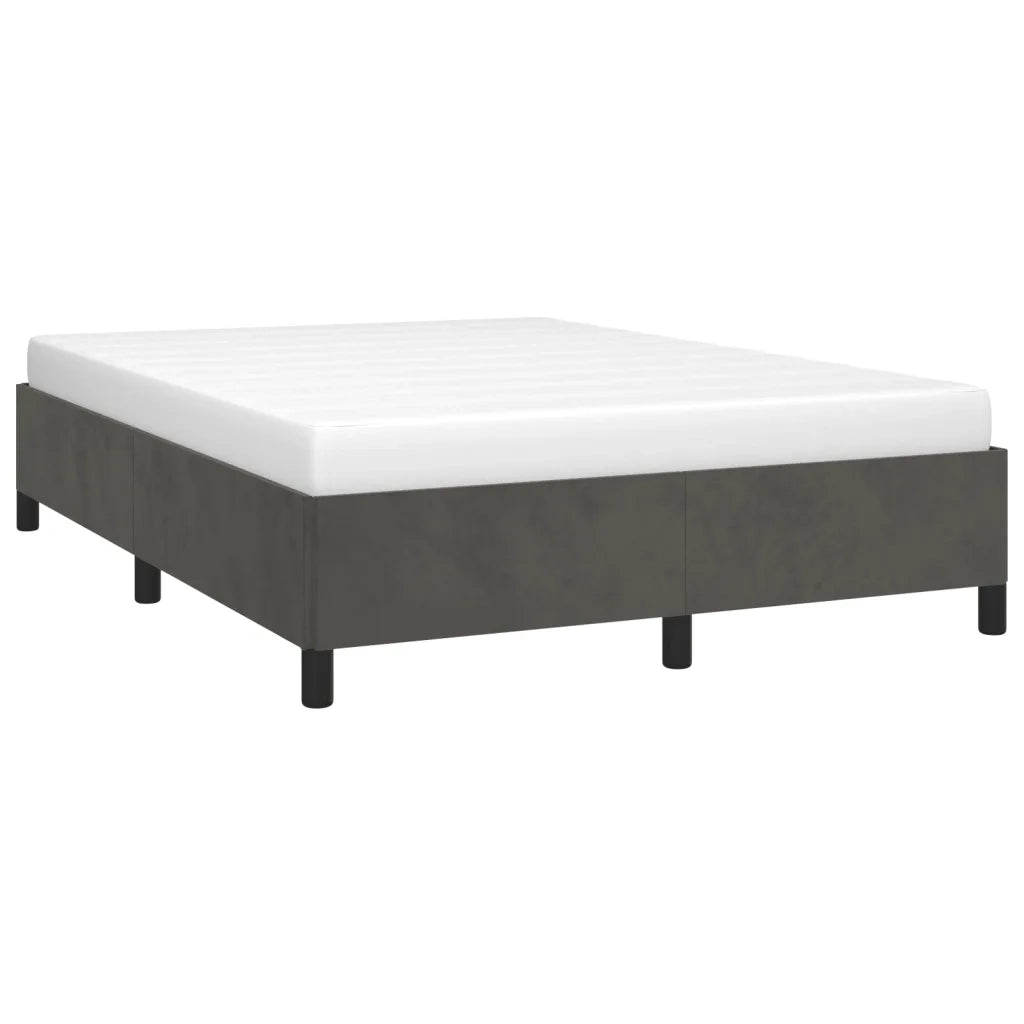Giroletto senza Materasso Grigio Scuro 140x190 cm Velluto 347319