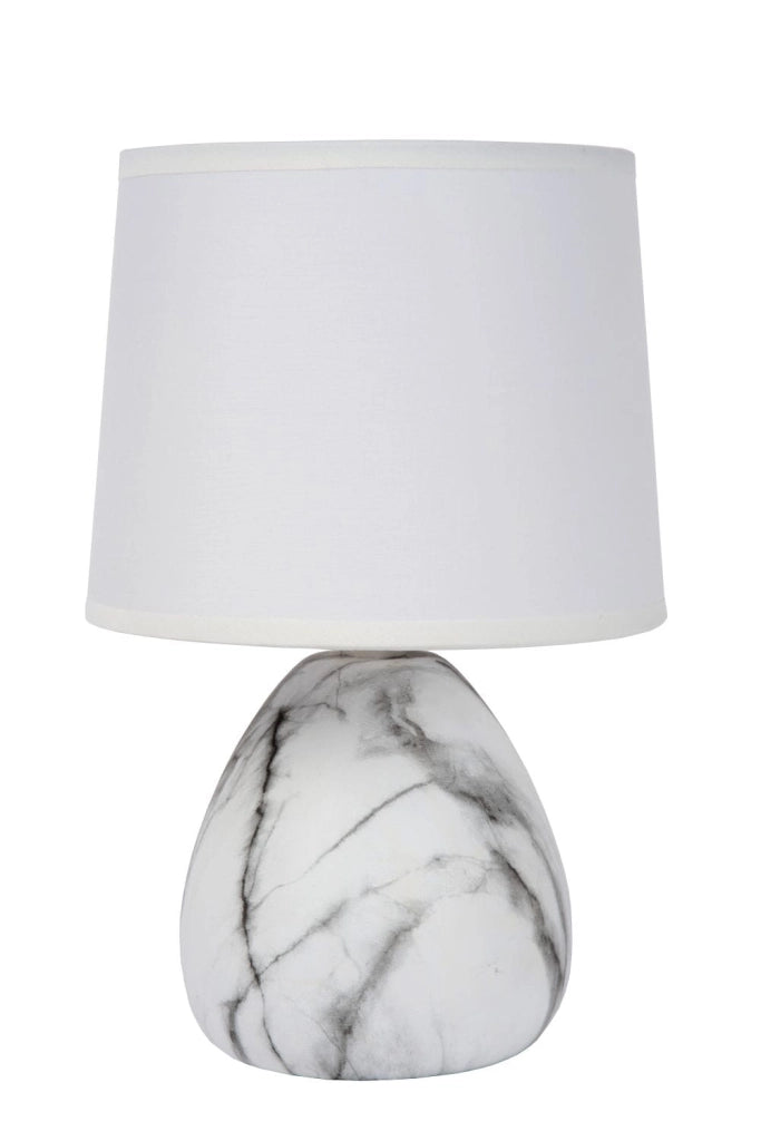 Lampada da tavolo Lucide Marmo bianca E14 40W 25,5cm