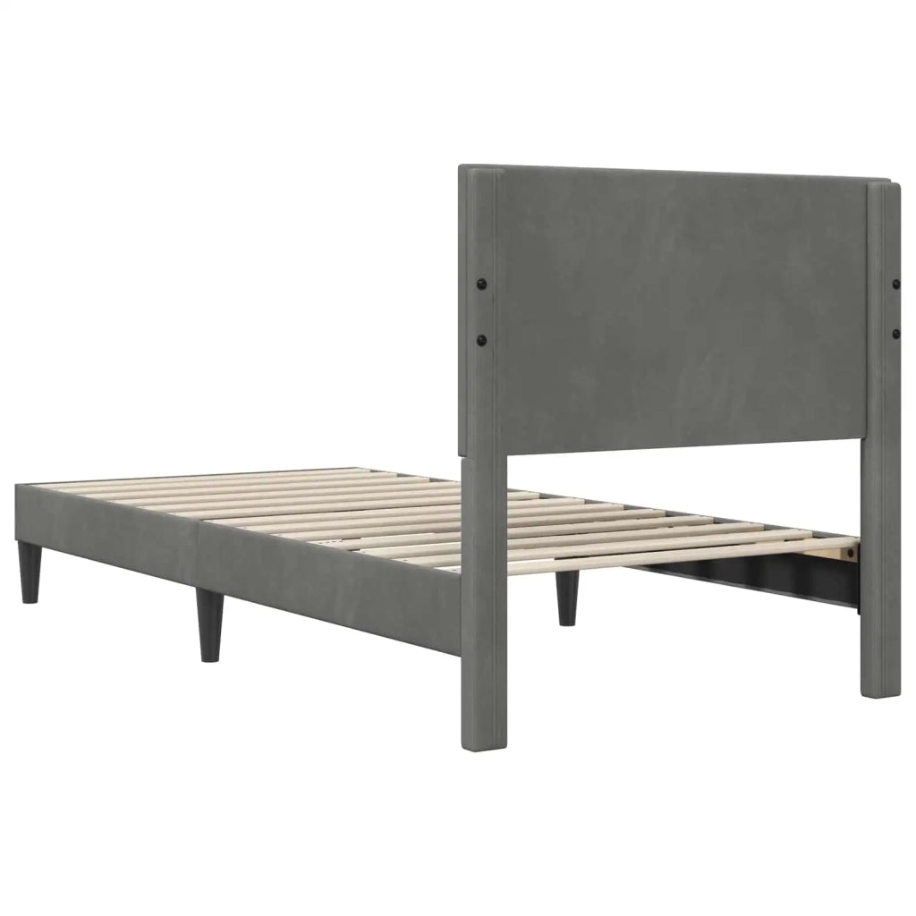 Struttura del letto-Giroletto Grigio Scuro 90 x 190 cm Velluto 460821