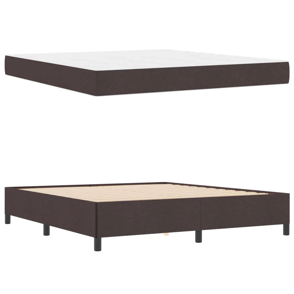 Letto a molle Marrone Scuro 180 x 200 cm Tessuto