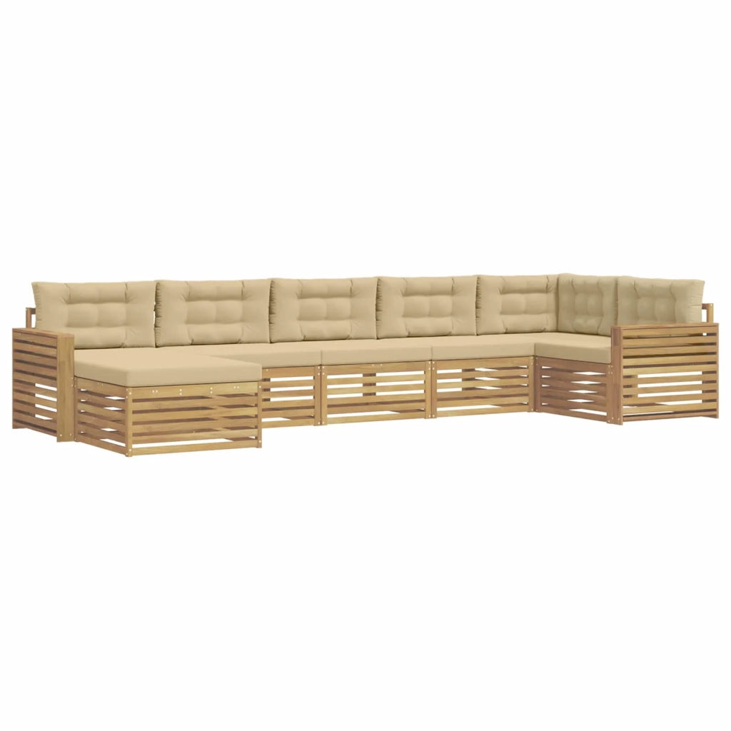 Set di divani da esterno con cuscino 7 pcs Bianco e Beige 3390853
