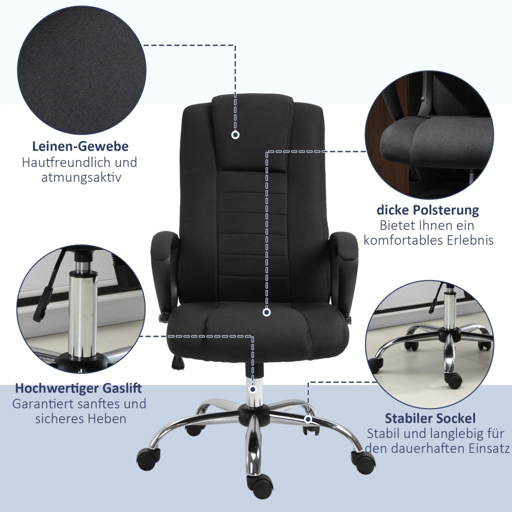 Sedia da Ufficio Ergonomica con Braccioli ¨C Minimal ¨C Tessuto Grigio