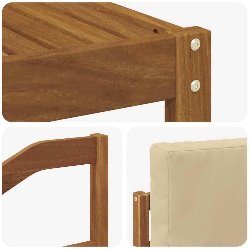 Set di divani da esterno con cuscino 11 pcs Naturale e Beige 3367106