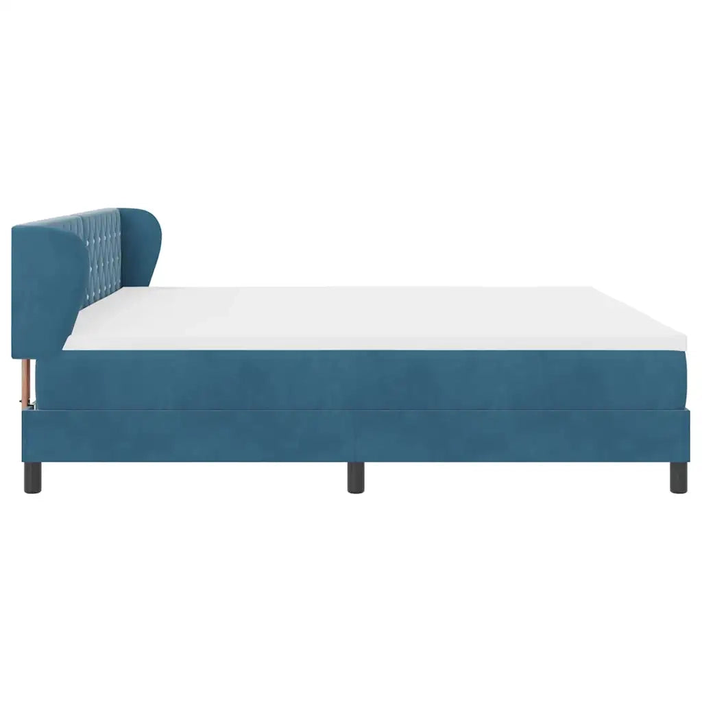 Letto a molle con materasso Blu scuro 200 x 200 cm Velluto 3340356
