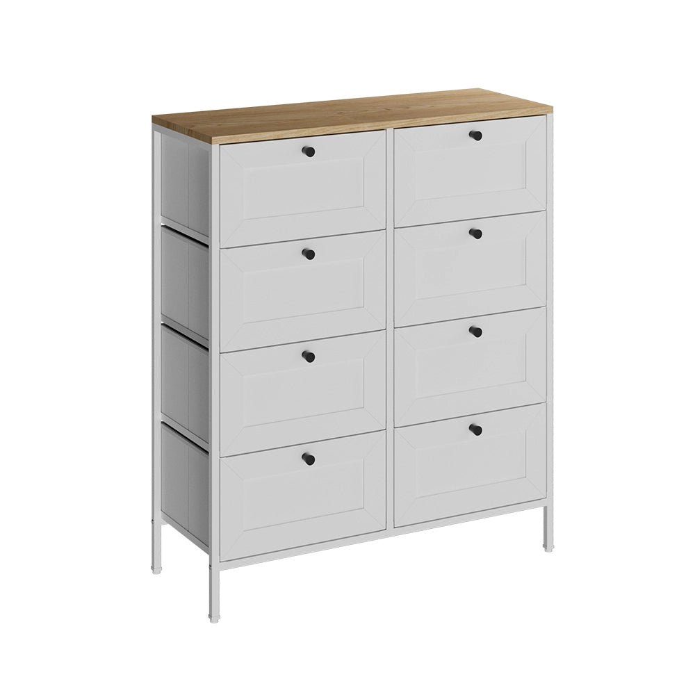 Vicco Armadio Bianco 80 x 95 cm con 8 cassetti