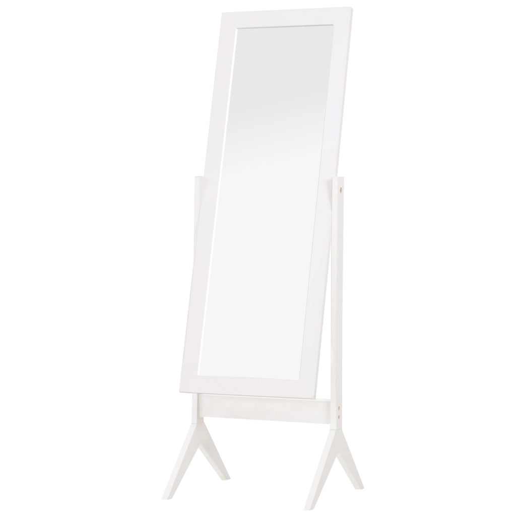 Specchio da Parete con Piede Bianco ¨C Zephmum ¨C MDF 47x46x148 cm